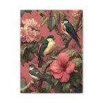 Botanical Birds Matte Canvas Wall Art — Tropical Floral Stretched Print