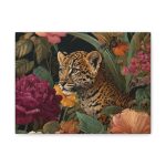 Leopard in Bloom Matte Canvas Wall Art